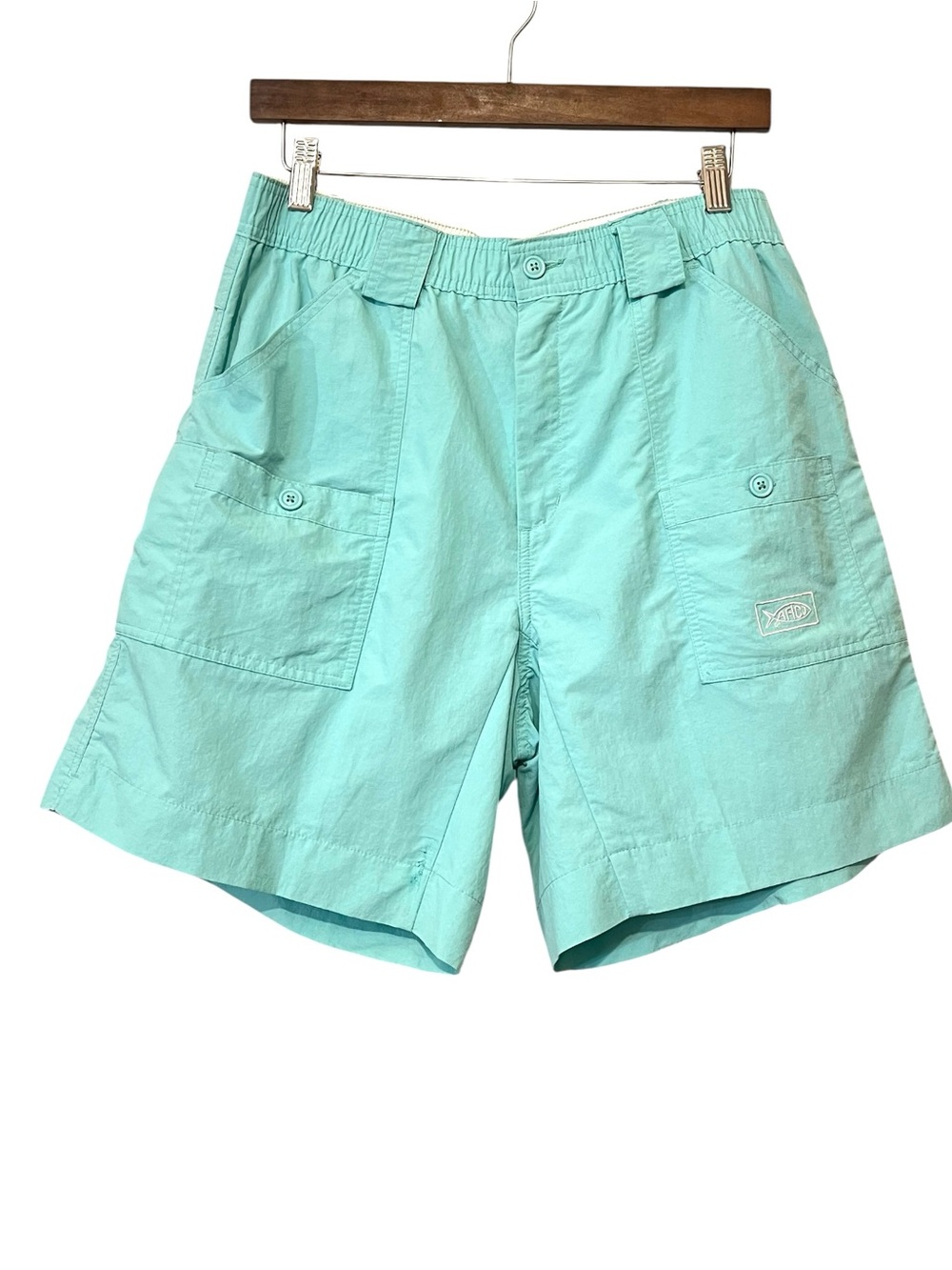 AFTCO Original Fishing Mens Shorts, Color Mint Green, Size 34